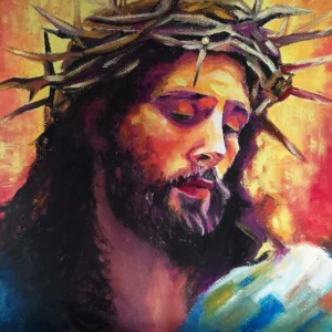 obra de pintura, el dolor de jesus