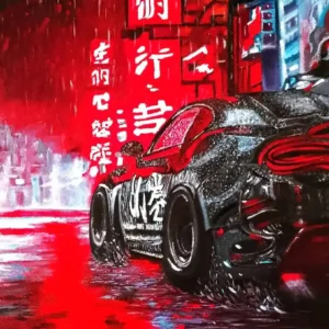 red night in japan