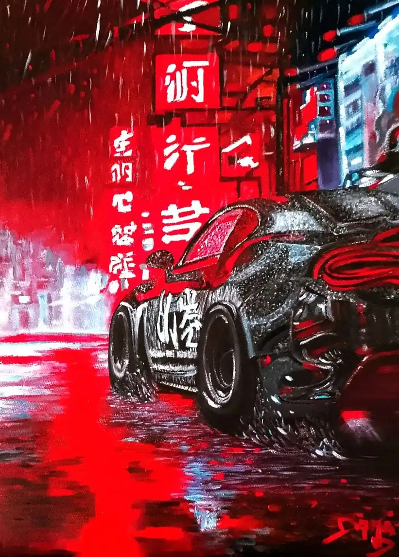 red night in japan