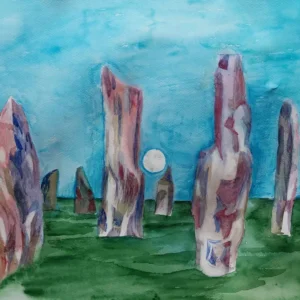 Calanais bajo la luna llena