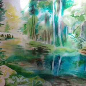 paisaje de bosque mágico