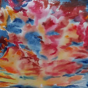 fuego celes acuarela, Sylvia Gerlach